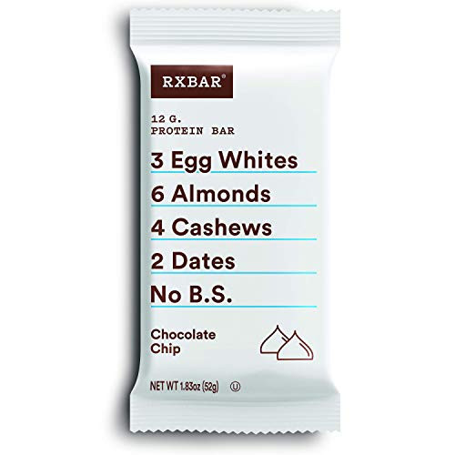 RXBAR Chocolate Chip Protein Bar 1.83 Ounce Pack of 12 High Protein Snack Gluten Free