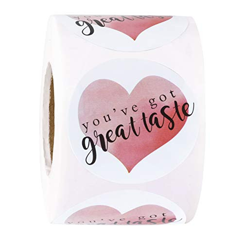 WRAPAHOLIC Youve Got Great Taste Stickers - Pink Ink Painting Design Business Thank You Stickers Shipping Stickers - 2 x 2 Inch 500 Total Labels WRAPAHOLIC Youve Got Great Taste Stickers - Pink Ink Painting Design Business Thank You Stickers Shipping Stickers - 2 x 2 Inch 500 Total Labels