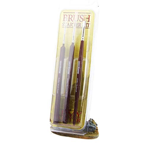Miniature Paint Brushes Set of 3 - Durable Hobby Paint Brush Set for Hobbyists - Acrylic Paint Brushes for Acrylic Painting and Wargame Figures - Hobby Brush Starter Set by The Army Painter