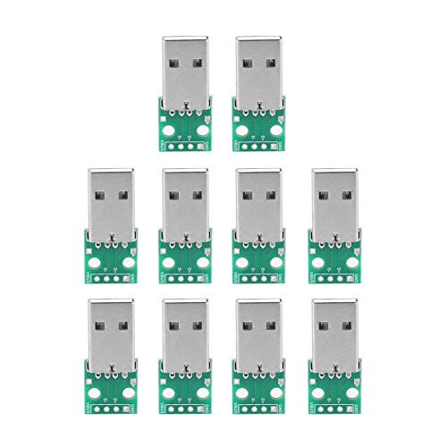 Yosoo Health Gear USB to DIP Board 10 Pieces USB Type A to DIP Adapter Board USB Breakout Board Male 4 P USB DIP Adapter 2.54mm Pitch Header Adapter Connector