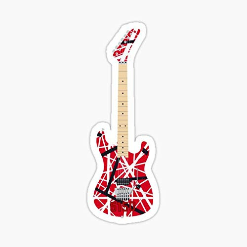 Eddie Van Halen Guitar Sticker - Sticker Graphic - Auto, Wall, Laptop, Cell, Truck Sticker for Windows, Cars, Trucks