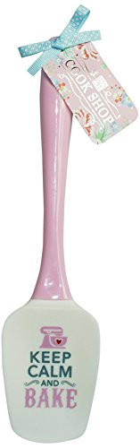 Cook Shop 207000013 "Keep calm and Bake" Spatula, Pale Pink Pastel
