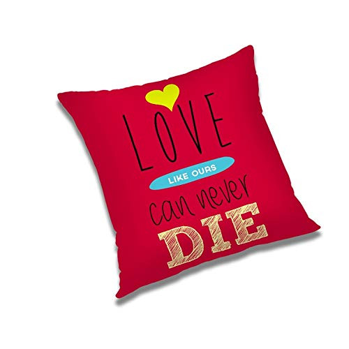 RADANYA Love Can Never Die Valentine Digital Printed Cushion Cover Home Decorative Square Throw Sofa Couch Cushion Case - 12inch x12inch , Red