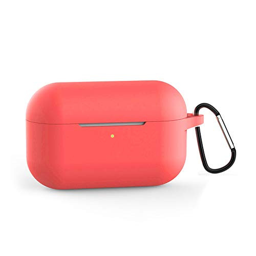 Case for Airpods Pro,Case for Airpods 3,Silicone Protective Case with Keychain for Airpods Pro 2019,Visible Front LED, Shockproof Scratch-Resistant Ultra-Thin Cover for AirPods Pro Charging Case,Red