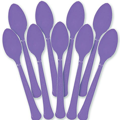 Heavy Weight Purple Plastic Spoons, 50ct