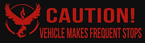 HZ Graphics Magnet Caution Frequent Stops - Team Valor Pokemon Go Vinyl Magnetic Car Bumper Magnet Sticker 5inch