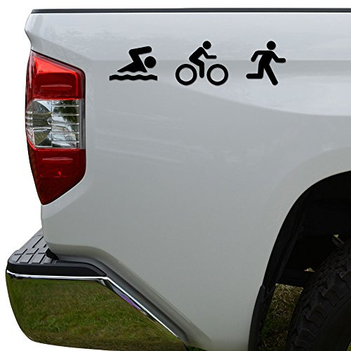 Rosie Decals Triathlete Triathlon Die Cut Vinyl Decal Sticker For Car Truck Motorcycle Window Bumper Wall Decor Size- 6 inch/15 cm Wide Color- Matte White