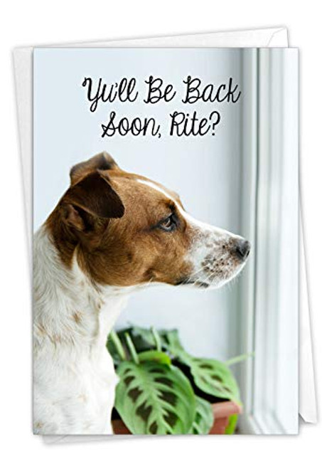 The Best Card Company Miss U Doggies - Miss You Greeting Card with Envelope 4.63 x 6.75 Inch - C9157DMYG