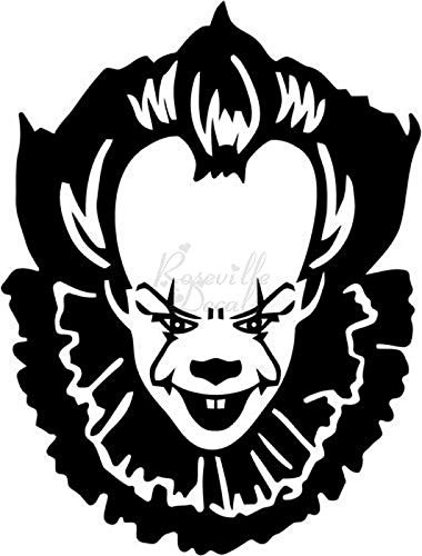 It Pennywise Scary Clown Vinyl Decal Sticker for Home Office Decor Vehicle Window Sign Size- 6 inch / 15 cm Tall and Color- Matte Black