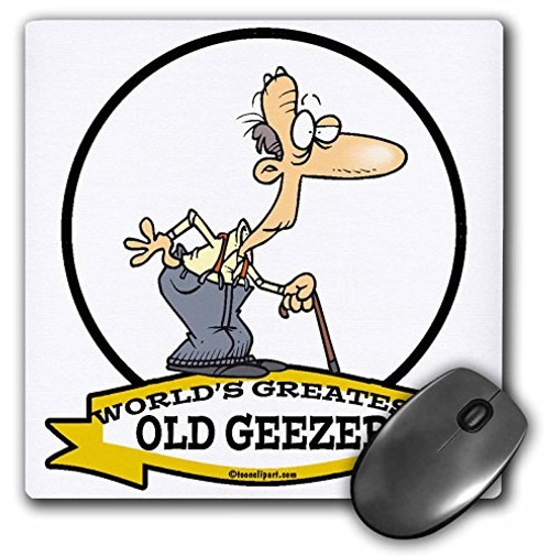 3dRose LLC 8 x 8 x 0.25 Inches Mouse Pad, Funny Worlds Greatest Old Geezer Cartoon (mp_103406_1) 3dRose LLC 8 x 8 x 0.25 Inches Mouse Pad, Funny Worlds Greatest Old Geezer Cartoon (mp_103406_1)