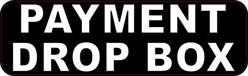StickerTalk Payment Drop Box Vinyl Sticker, 10 inches by 3 inches