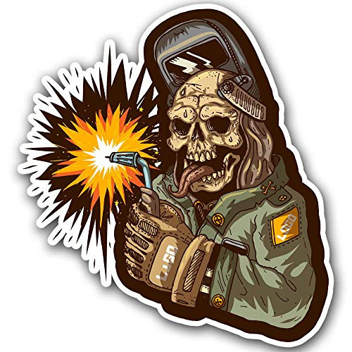 Zombie Welder Hard Hat Welding Helmet Sticker Decal Toolbox car window truck lunchbox