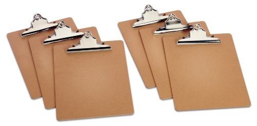 TOPS Masonite Clipboards, 9 x 13 Inches, Pack of Six (25400)