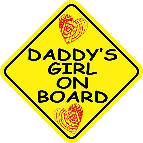 StickerTalk Daddys Girl on Board Vinyl Sticker, 5 inches by 5 inches