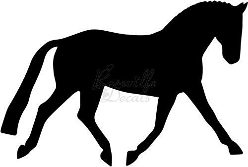 Horse Dressage Equestrian Vinyl Decal Sticker for Home Office Decor Vehicle Window Sign Size- 6 inch / 15 cm Wide Color- Gloss White