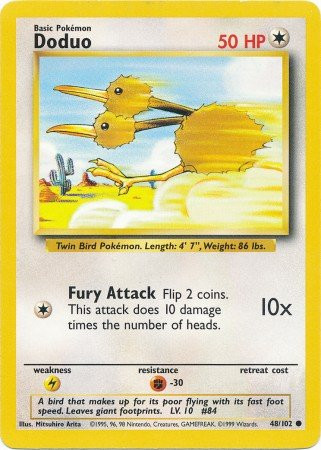 Doduo - 48/102 - Common - Unlimited Edition - Base Set