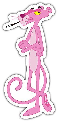 cartoon The Pink Panther Car Bumper Sticker Decal 3'' X 6''