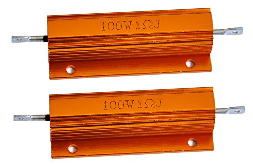 Cutequeen 2PCS 100W Watt 1 Ohm Aluminum Case Wirewound Chassis Mounted Resistor Pack of 2