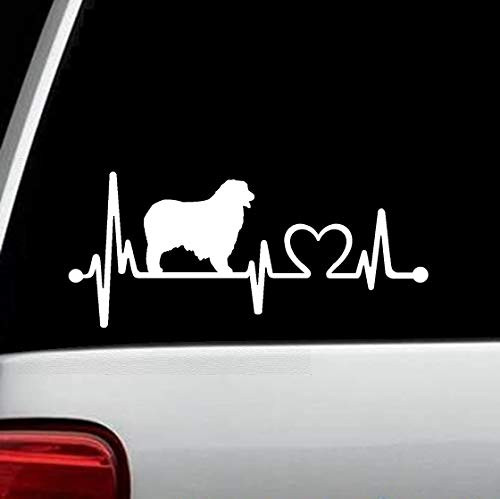 K1034 Australian Shepherd Aussie Heartbeat Lifeline Monitor Dog Decal Sticker