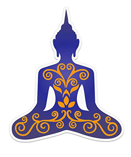 GT Graphics Sitting Buddha - 3inch  Vinyl Sticker - for Car Laptop I-Pad Phone Helmet Hard Hat - Waterproof Decal