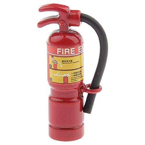 shengyuze Alloy Dollhouse Fire Extinguisher, Cute Miniature 112 16 Simulation Fire Extinguisher Dollhouse Accessories Decor - Red