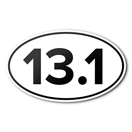 Anti-UV Vinyl Car Bumper Stickers for Running, Marathons, Ultras, Triathlons, Cycling - White - 13.1 Half Marathon