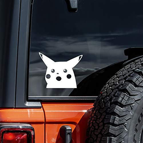 Vool Surprised Pika Meme Decal Vinyl Sticker Cars Trucks Vans Walls Laptop  White  5inch