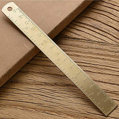 Stainless Steel Cork Base Rulers,Non Slip Straight Edge Ruler,Inch and Metric Graduations Measuring Corkback Rulergold