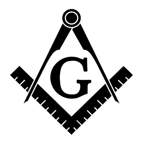 Basic Square  and  Compass Masonic Vinyl Decal - Black6 Inch