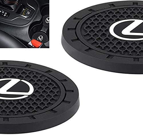 QINGTECH Cup Holder for Car Fit Lexus Accessory - car Logo Accessories Interior,Universal Silicone Anti Slip Car Coasters,Car Coasters for Cup Holders 2 Pcs Pack