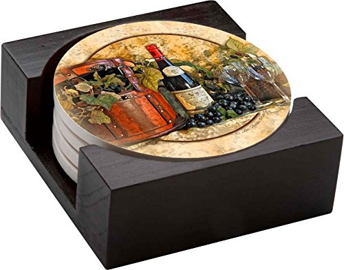 Thirstystone Stoneware Coaster Set, Gift Set, Wine Picnic - HA42