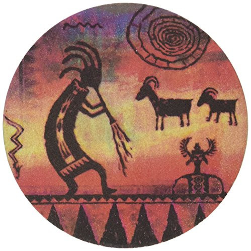 Thirstystone Stoneware Kokopelli Petroglyph Coaster, Multicolor