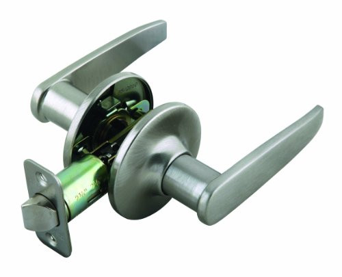 Design House 702092 Delevan 2-Way Latch Passage Door Handle, Adjustable Backset, Satin Nickel Finish