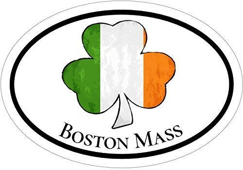 BOSTON Decal - Oval Irish Flag Shamrock Boston Massachusetts Vinyl Sticker - Boston Bumper Sticker - Shamrock Decal - Irish Decal - Perfect City of Boston Gift - Made in the USA Size 4.7inch x3.3inch inch BOSTON Decal - Oval Irish Flag Shamrock Boston Massachusetts Vinyl Sticker - Boston Bumper Sticker - Shamrock Decal - Irish Decal - Perfect City of Boston Gift - Made in the USA Size 4.7inch x3.3inch inch