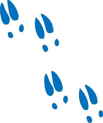 ION Graphics Deer Decal - Blue Whitetail Deer Tracks Vinyl Sticker - Deer Bumper Sticker - Hunting Decal - Science Decal - Perfect Hunting Gift - Made in The USA Size 7.000inch  x 3.000inch  inch