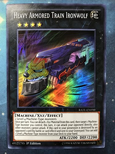Yugioh Heavy Armored Train Ironwolf RATE-EN050 Super Rare 1st Edition Raging Tempest Card