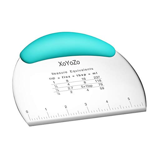 1 pcs Dough Pastry Scraper Chopper/Stainless Steel Dough Scraper Cutter with Ergonomic Rubber Non-Slip Grip/Dough Scraper Cutter/Pro Pastry Pizza Cutter Chopper Blue