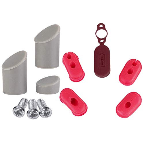 Facibom 4Pcs Case Silicone Cap for M365 Electric Scooter Charging Port Cover Dust Plug  and  3Pcs Rear Mudguard Plug for Mijia M365 Electric Scooter Screws Silica Gel