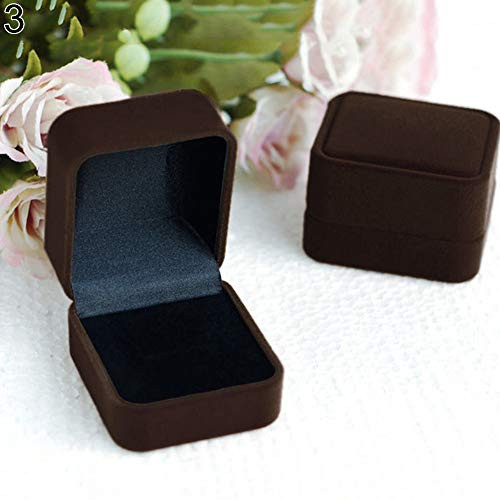 Oyov2L Flannel Jewelry Box Earring Ring Display Storage Organizer Square Lid Open Box Case Gift Brown Oyov2L Flannel Jewelry Box Earring Ring Display Storage Organizer Square Lid Open Box Case Gift Brown