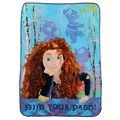 Northwest Kid's Colorful Character Micro Raschel Throw Blanket 46" x 60" (Brave Princess Merida)