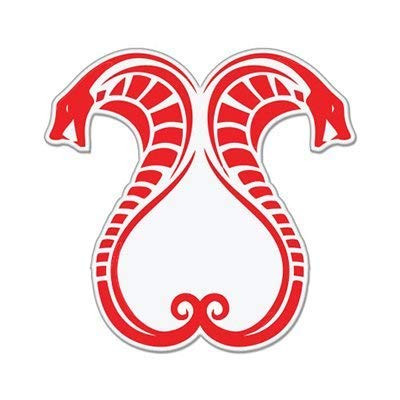 Cobra Snakes Fierce Red Vinyl Sticker - Car Phone Helmet Bumper Sticker Decal