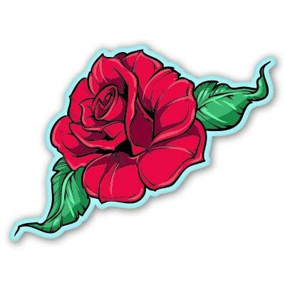 Rose Red Vinyl Sticker - Car Phone Helmet Bumper Sticker Decal