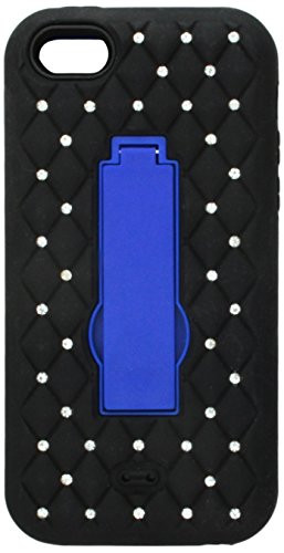 MyBat ASMYNA iPhone 5c Symbiosis Stand Protector Cover with Diamonds - Retail Packaging - Blue/Black