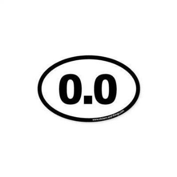 Vinyl USA 0.0 No Running or Marathon Bumper Sticker Oval 5inch  x 3inch