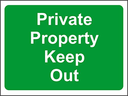 INDIGOS UG - Sticker - Safety - Warning - Private Property Keep Out Sign 200mm x 150mm - Decal for Office/Company/School/Hotel