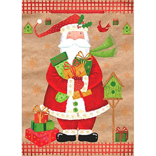 amscan Christmas Santa Print Jumbo Paper Bag  Party Accessory