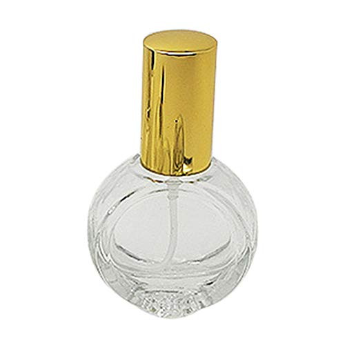 Infgreate-Portable Mini Refillable Empty Spray Bottle,10ml Clear Reusable Refillable Travel Perfume Atomizer Glass Pump Spray Bottle - Golden