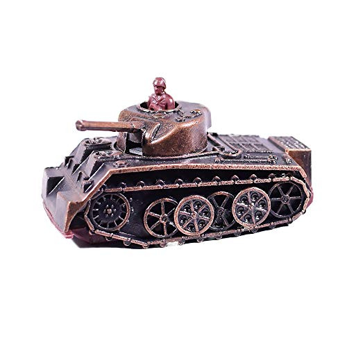 Metal Die Cast Bronze Army Tank Sharpener - Antique Finished Car Miniature Pencil Sharpener - Army Memorabilia Ornament