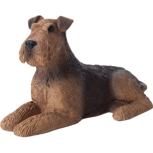 Sandicast Small Size Airedale Terrier Sculpture, Lying