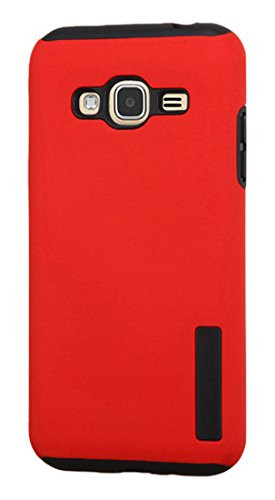 Asmyna Phone Case for Samsung J320 (Galaxy J3) - Retail Packaging - Black/Red